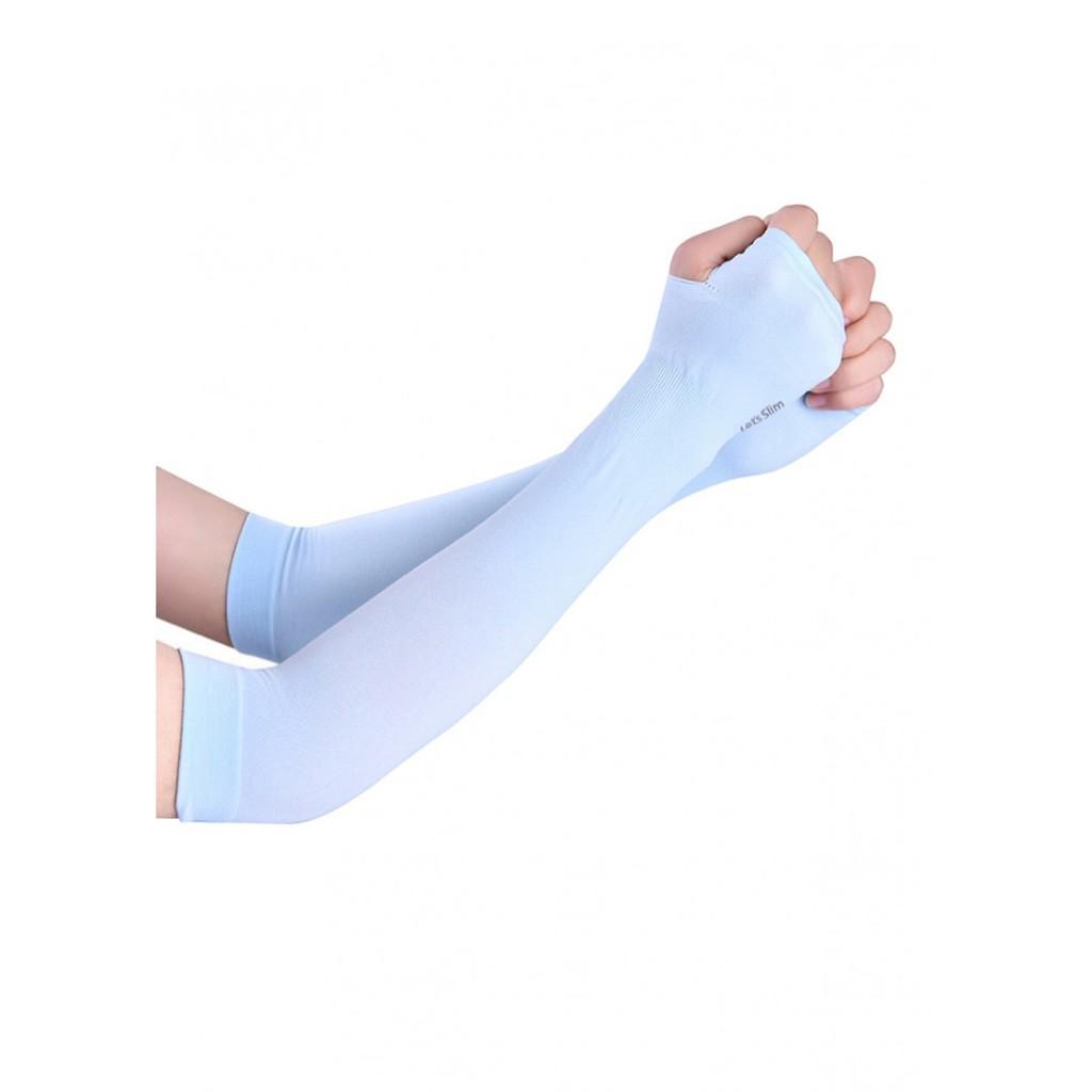 Bộ găng tay đi nắng xỏ ngón xanh