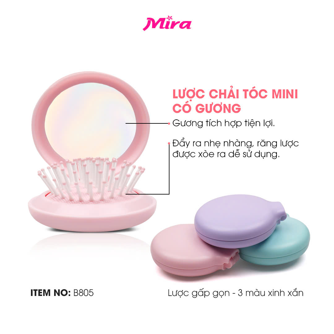 LƯỢC GỠ RỐI TÓC KÈM GƯƠNG TIỆN LỢI B805