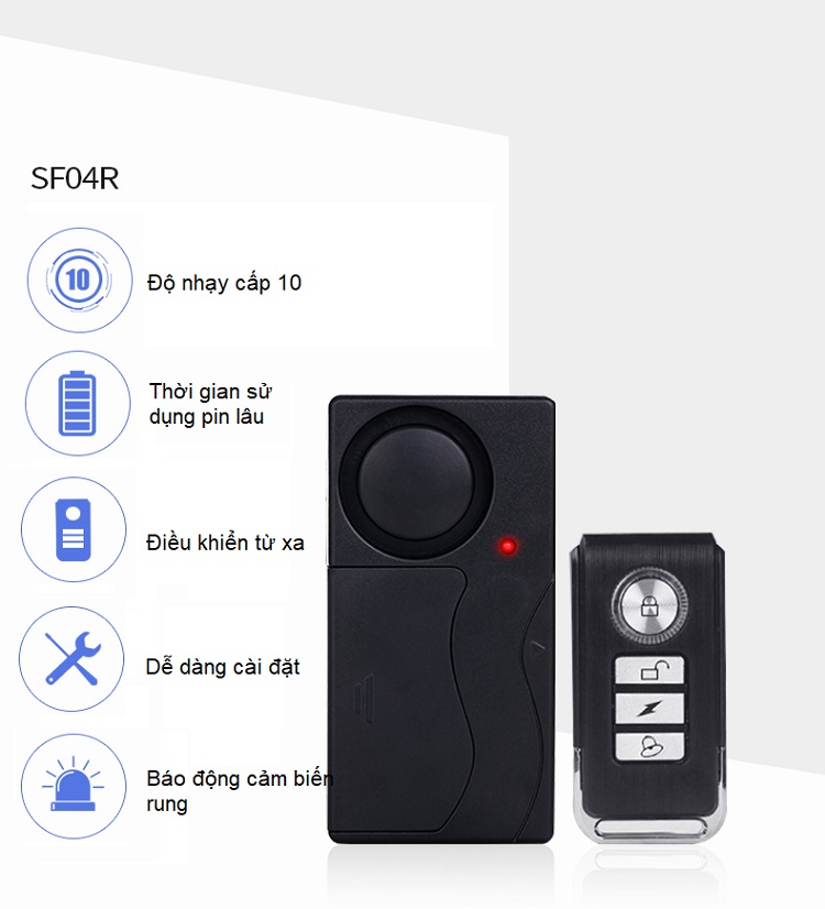 Chuông báo cảm biến rung 4R hàng tốt