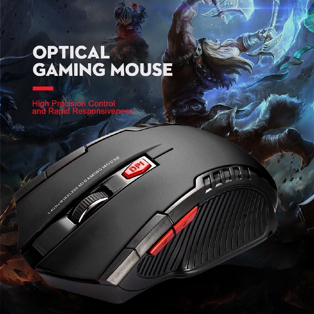 Chuột quang chơi game không dây 2.4G cao cấp gaming - miếng lót chuột