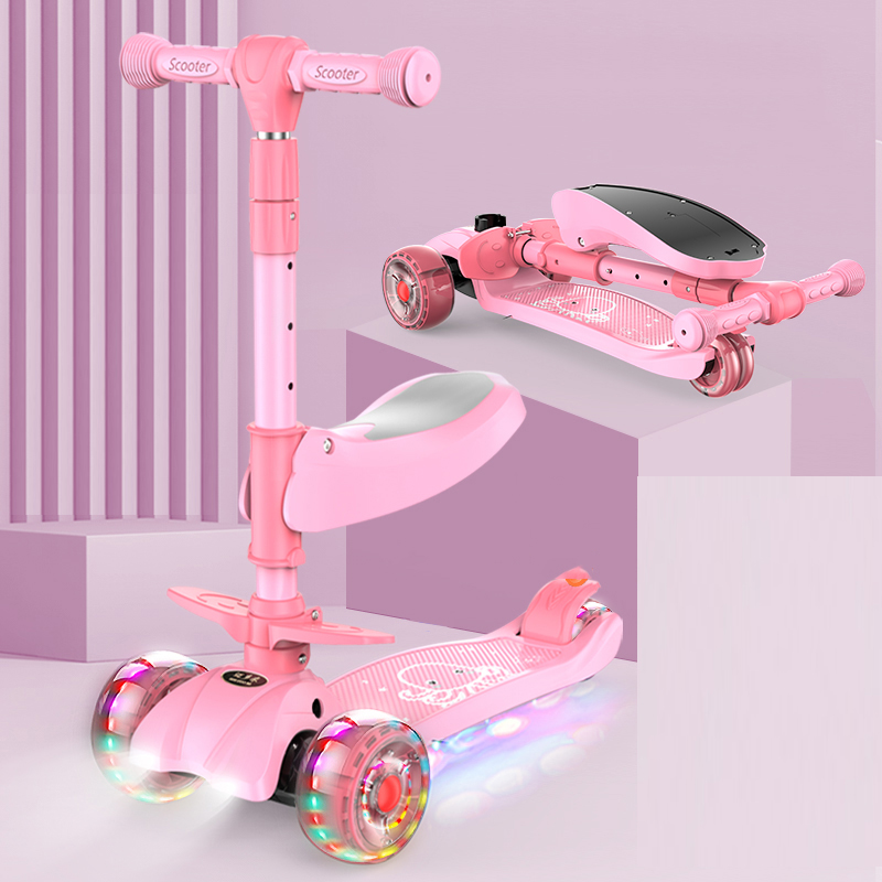 Xe scooter 3 bánh tự cân bằng, 3in1 có ghế gấp gọn, xe chòi chân thăng bằng , xe trượt 3 bánh có nhạc và đèn chiếu sáng