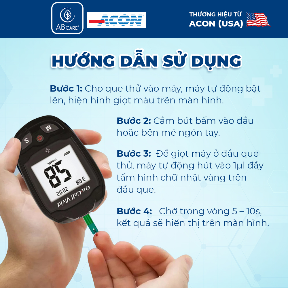 Máy Đo Đường Huyết cá nhân On Call Vivid chính hãng kèm 25 que