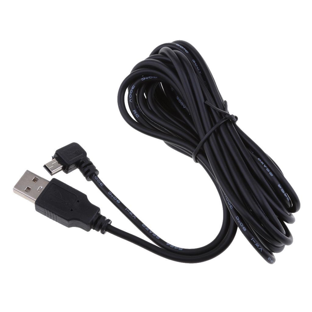 2Pieces 5V 2A USB Charger Cable 90 Degrees Angle DVR GPS Charging Cable