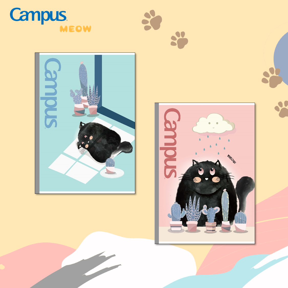 Vở kẻ ngang 120 trang có chấm Campus Meow