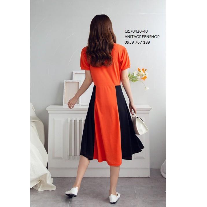 Q170420 ĐẦM THUN XÒE PHỐI MÀU