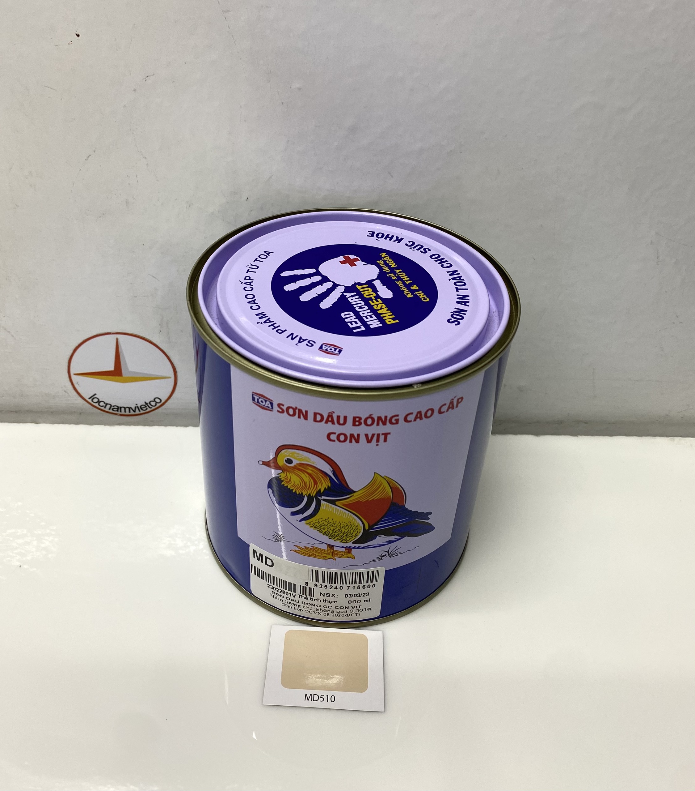 Sơn dầu cao cấp TOA Con Vịt màu nâu nhạt MD 510 _ 800 ml