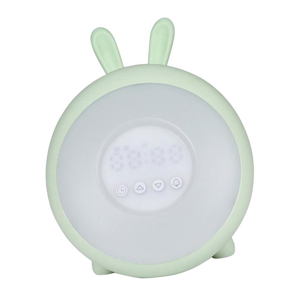 Night Light Clock for Kids, Cute Animal Bunny Nightlights for Baby Toddler Children Girls, Rechargeable 7 Changing Colors Table Lamp for Bedroom