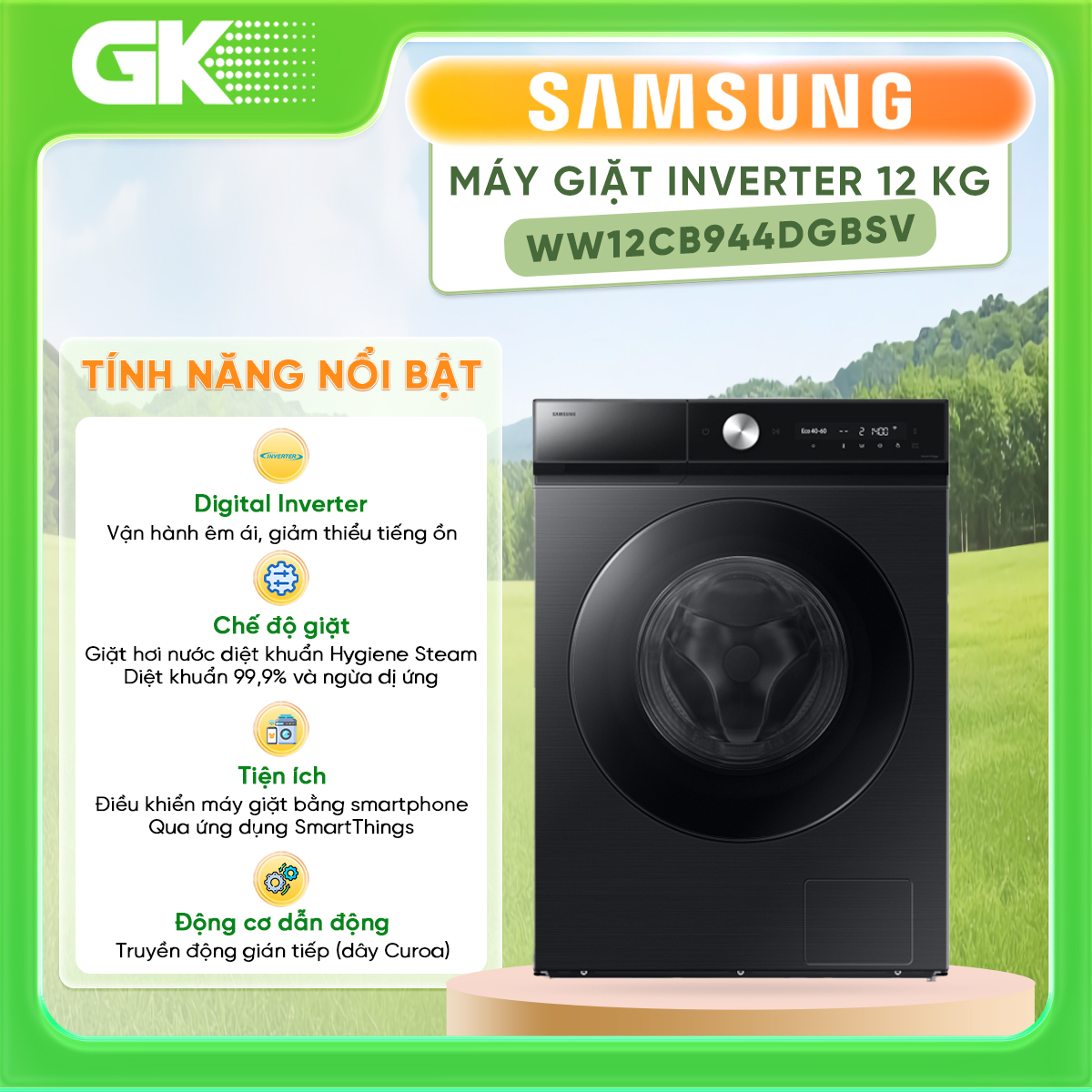 WW12CB944DGBSV - Máy giặt Samsung Inverter 12 kg WW12CB944DGBSV - Hàng Chính Hãng - Chỉ Giao Hồ Chí Minh