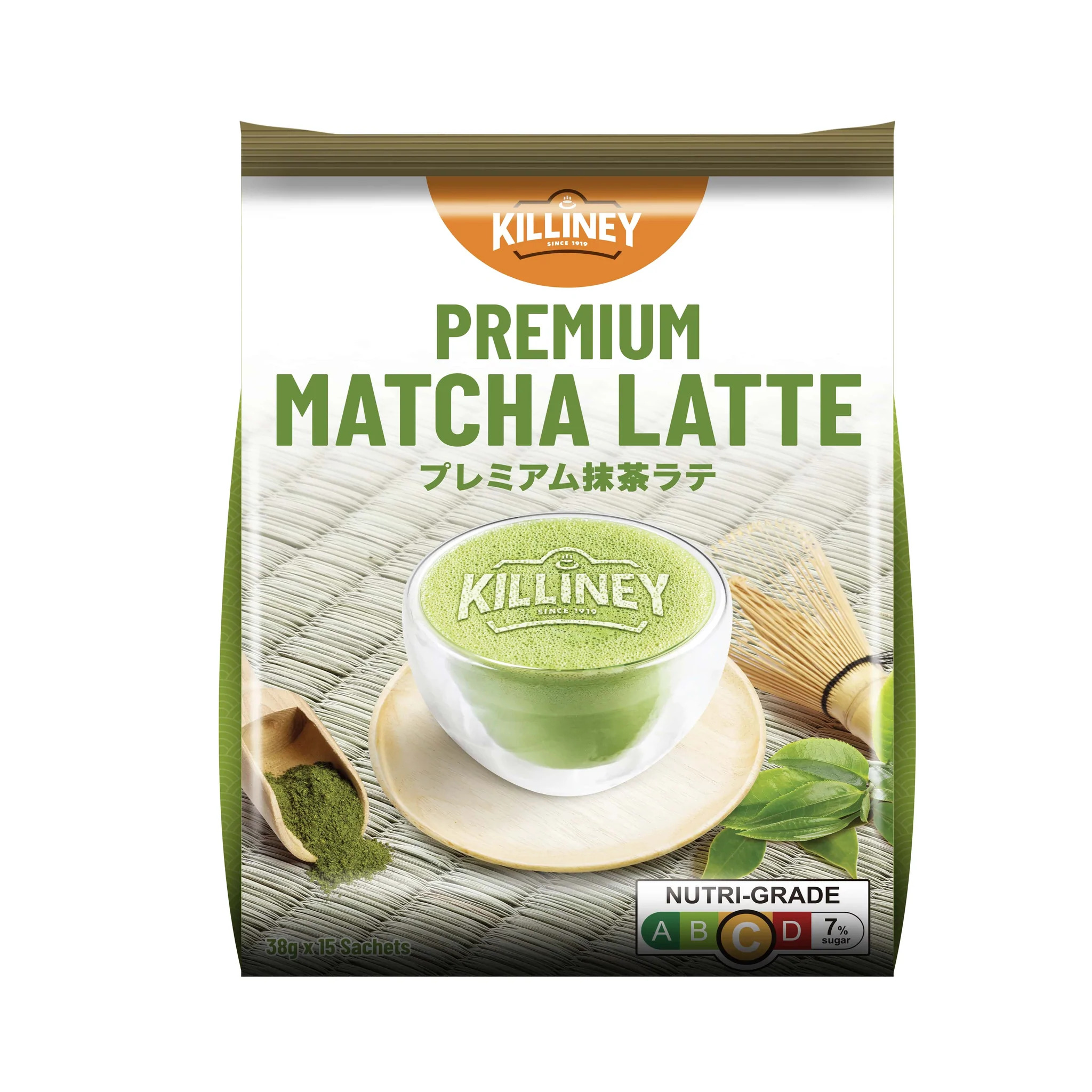 Bịch cà phê Latte Killiney Matcha - Đậm đà hương vị, chất lượng cao cấp, phù hợp cho bữa sáng hoàn hảo (15 gói/bịch)