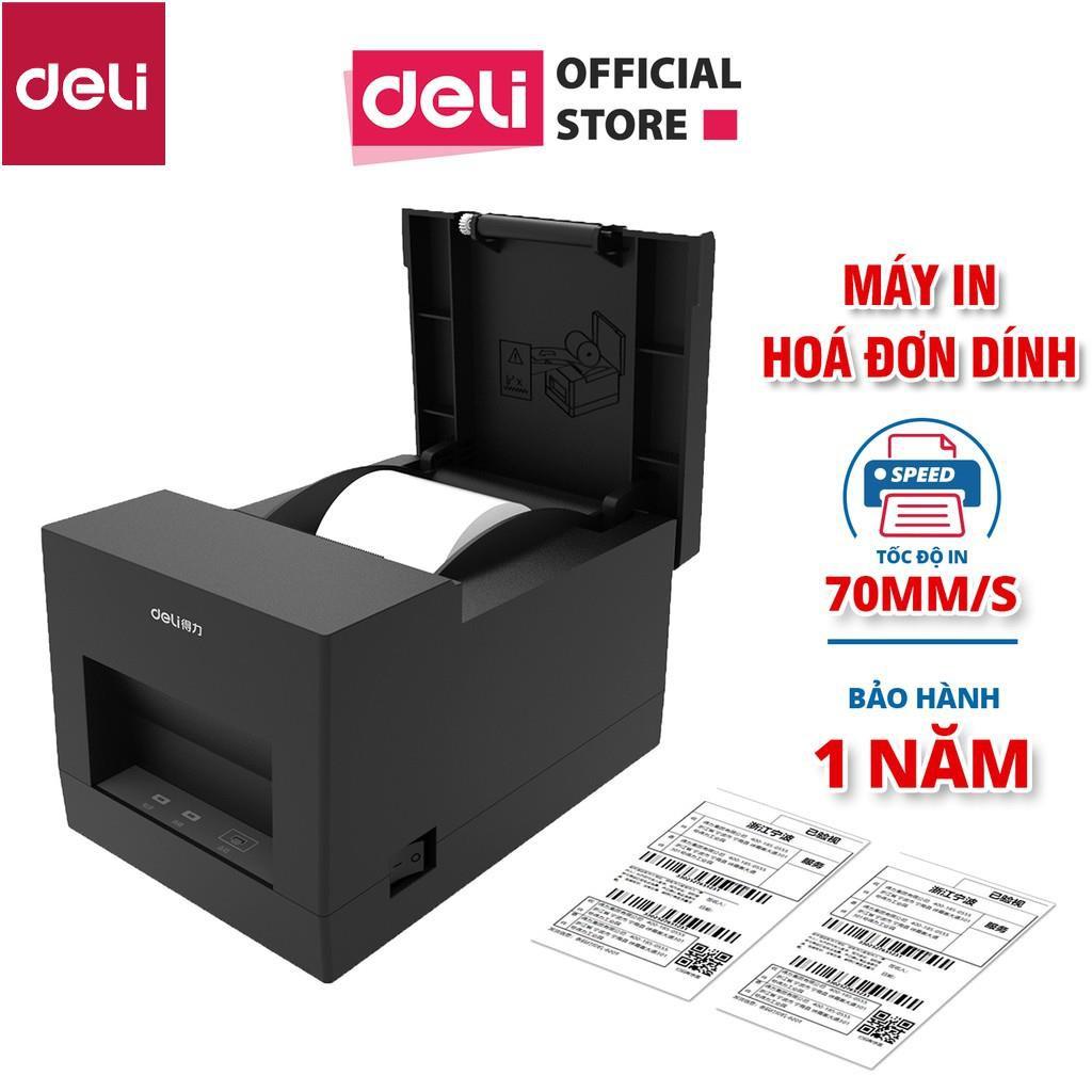 Máy in hóa đơn nhiệt Deli - màu đen - Kết nối cổng USB máy tính - Kích thước khổ giấy in 58mm -DL581