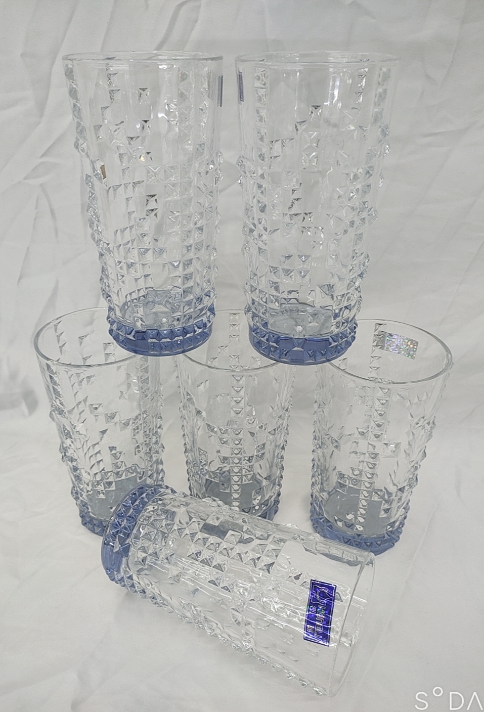 BỘ CỐC 6 CHIẾC THỦY TINH 400ML CHỊU NHIỆT 400 ĐỘ C - CÓ MÀU XANH- VÀNG