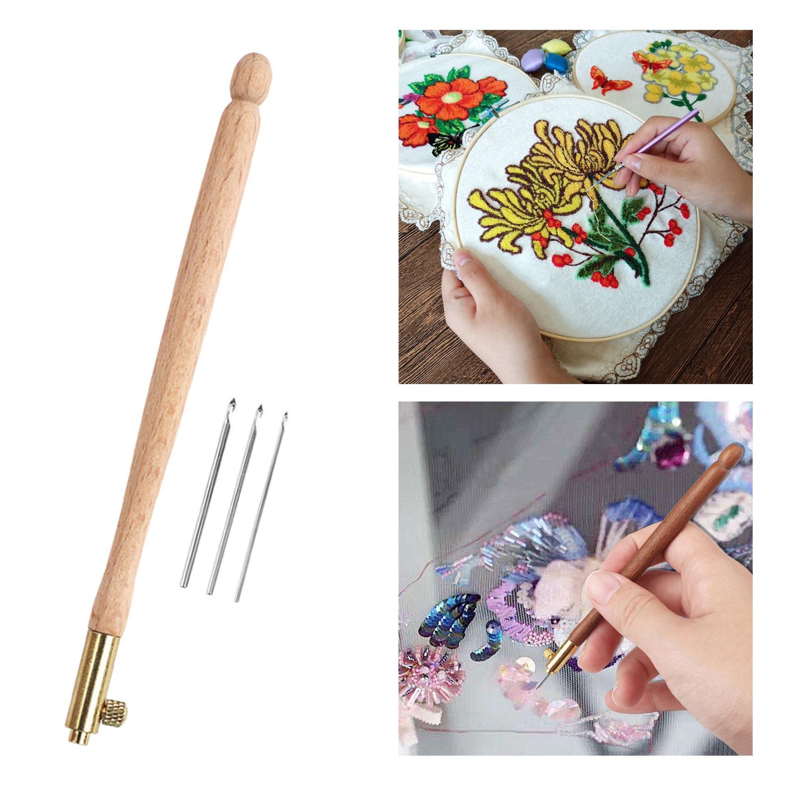 Embroidery Crochet Hook French Crochet  DIY Tools  Sewing Wood