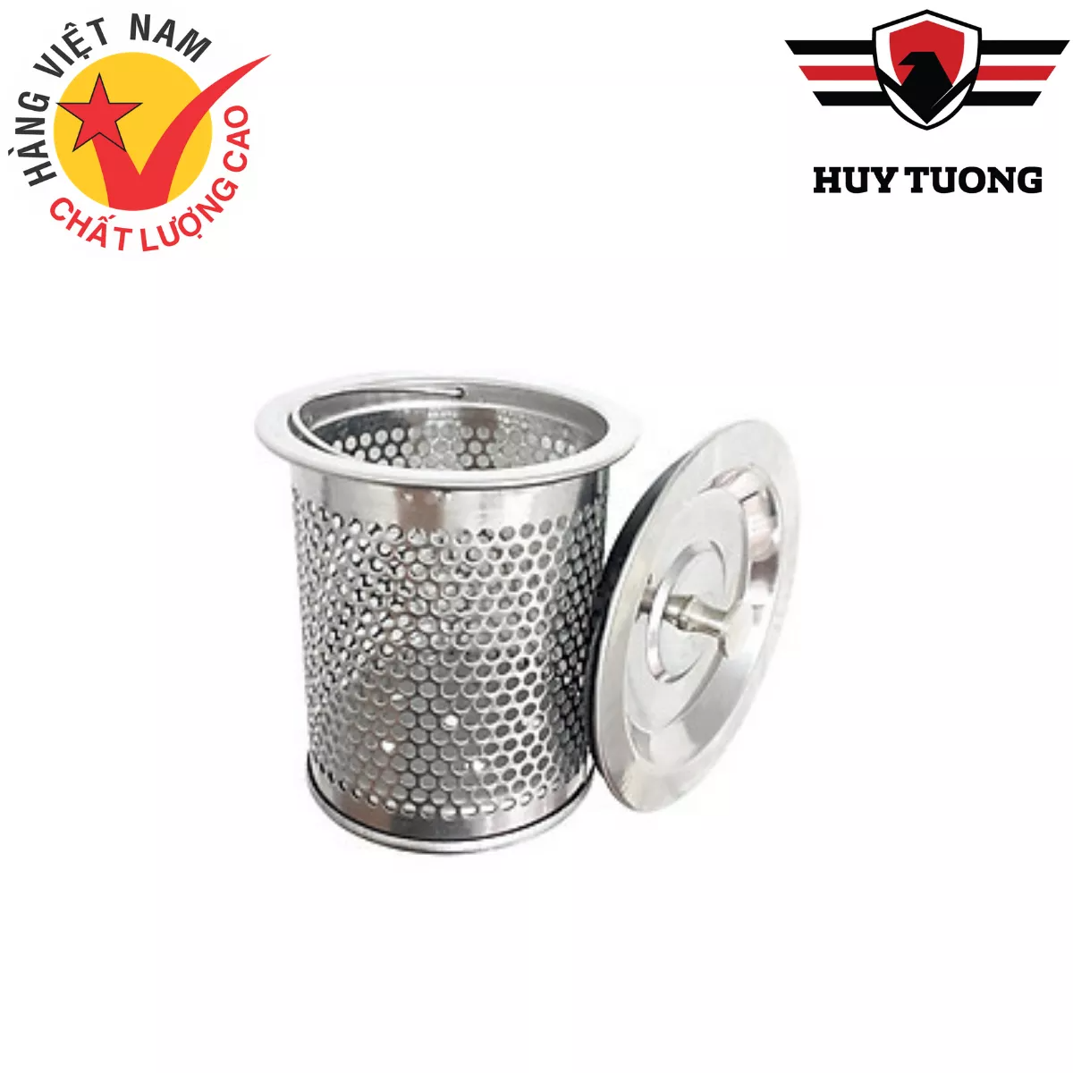 Nắp rổ lọc rác, chặn rác inox 304 cao cấp cho bồn rửa chén bát - Huy Tưởng