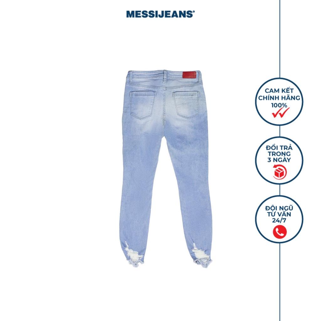 Quần jeans lửng nữ ống ôm màu nhạt MESSI SJW-656-18