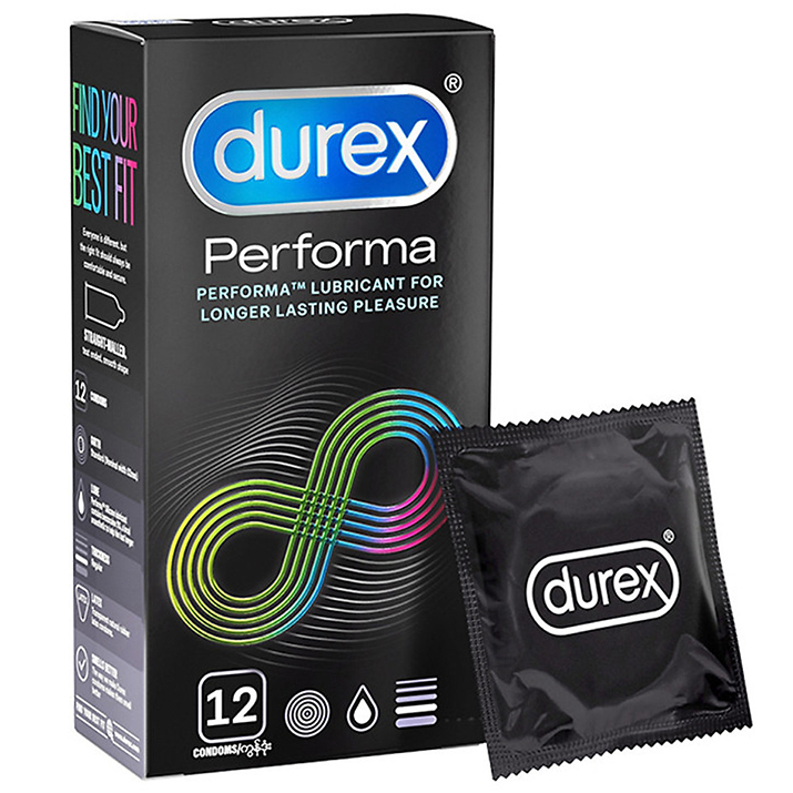 Bao cao su Durex Performa 12 bao / hộp - Kéo dài thời gian quan hệ