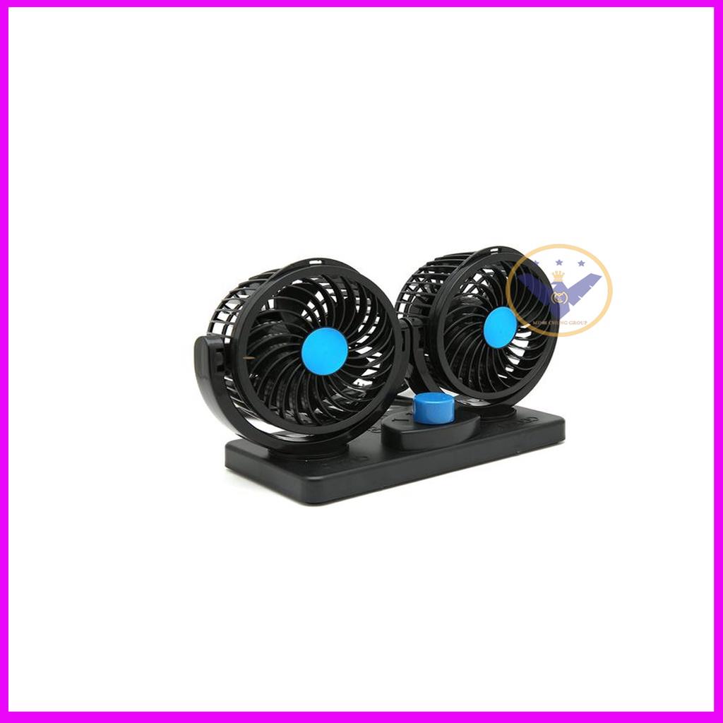 Quạt Đôi Mini 360 Độ Để Trong Ô Tô, Để Bàn Làm Việc