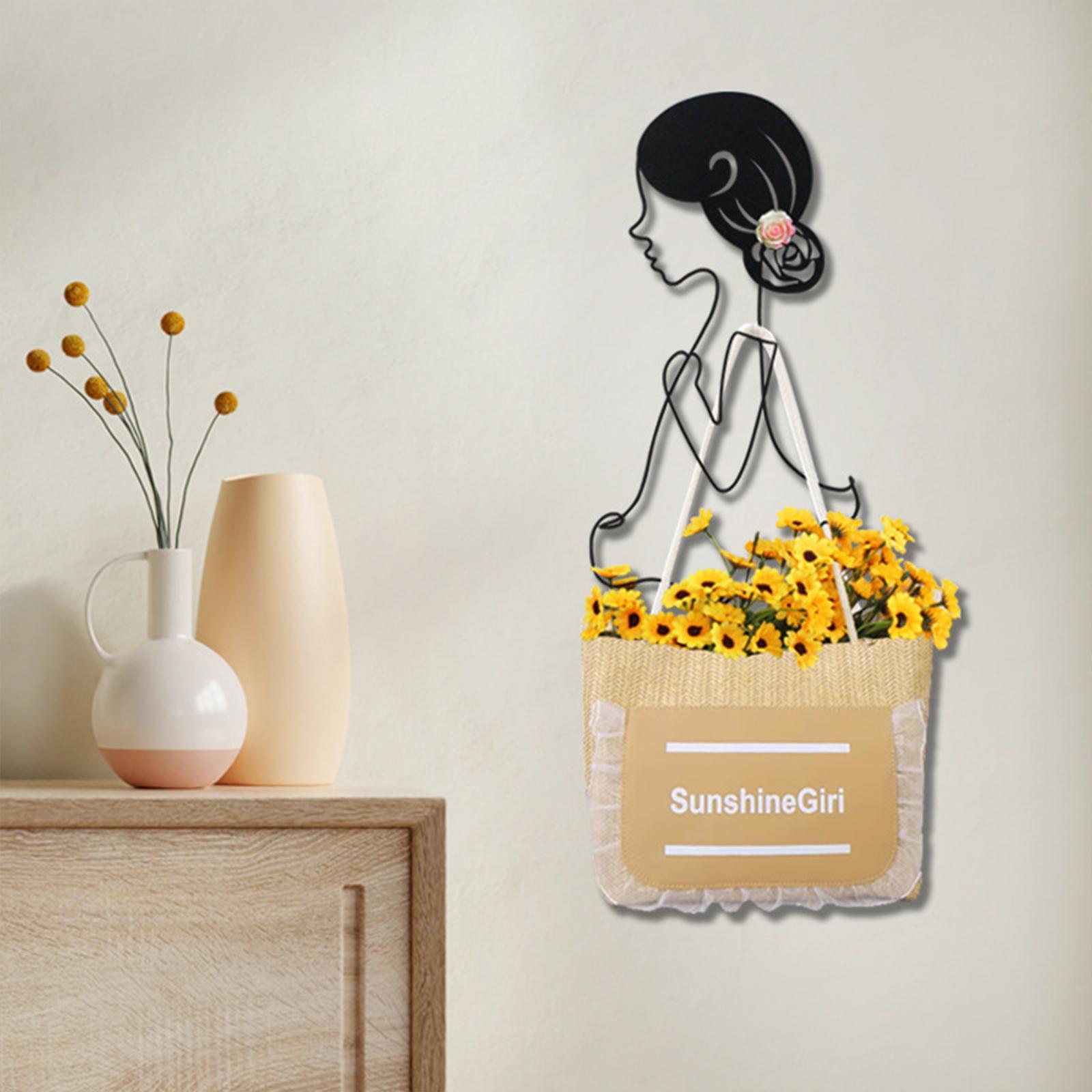 Silhouette Wall Sculptures Wall Hanger Background Girls Metal Wall Art Decor