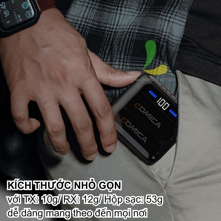 Micro thu âm không dây Comica Vimo S-UC - Micro cài áo nhỏ gọn sử dụng cổng kết nối Type C kèm dock sạc tiện lợi - Hàng chính hãng