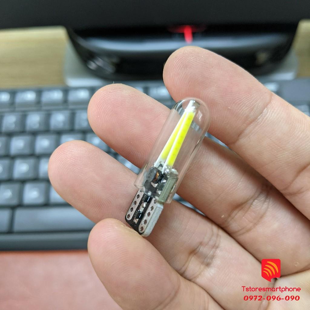 Led T10 đờ mi W5W 194-168 cao cấp vỏ thủy tinh chịu nhiệt tích hợp mạch IC sáng khá và rất mát.