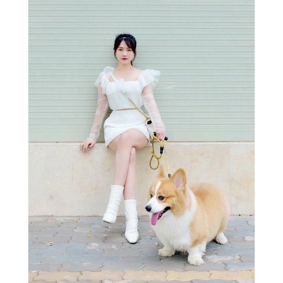 Áo Croptop Lưới Ren Công Chúa (TRẮNG)