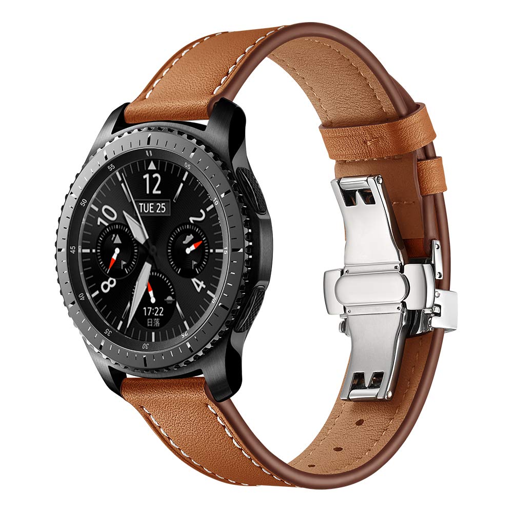 Dây Da Khóa Bạc Chống Gãy Cho  Galaxy Watch 46 (Size 22mm)