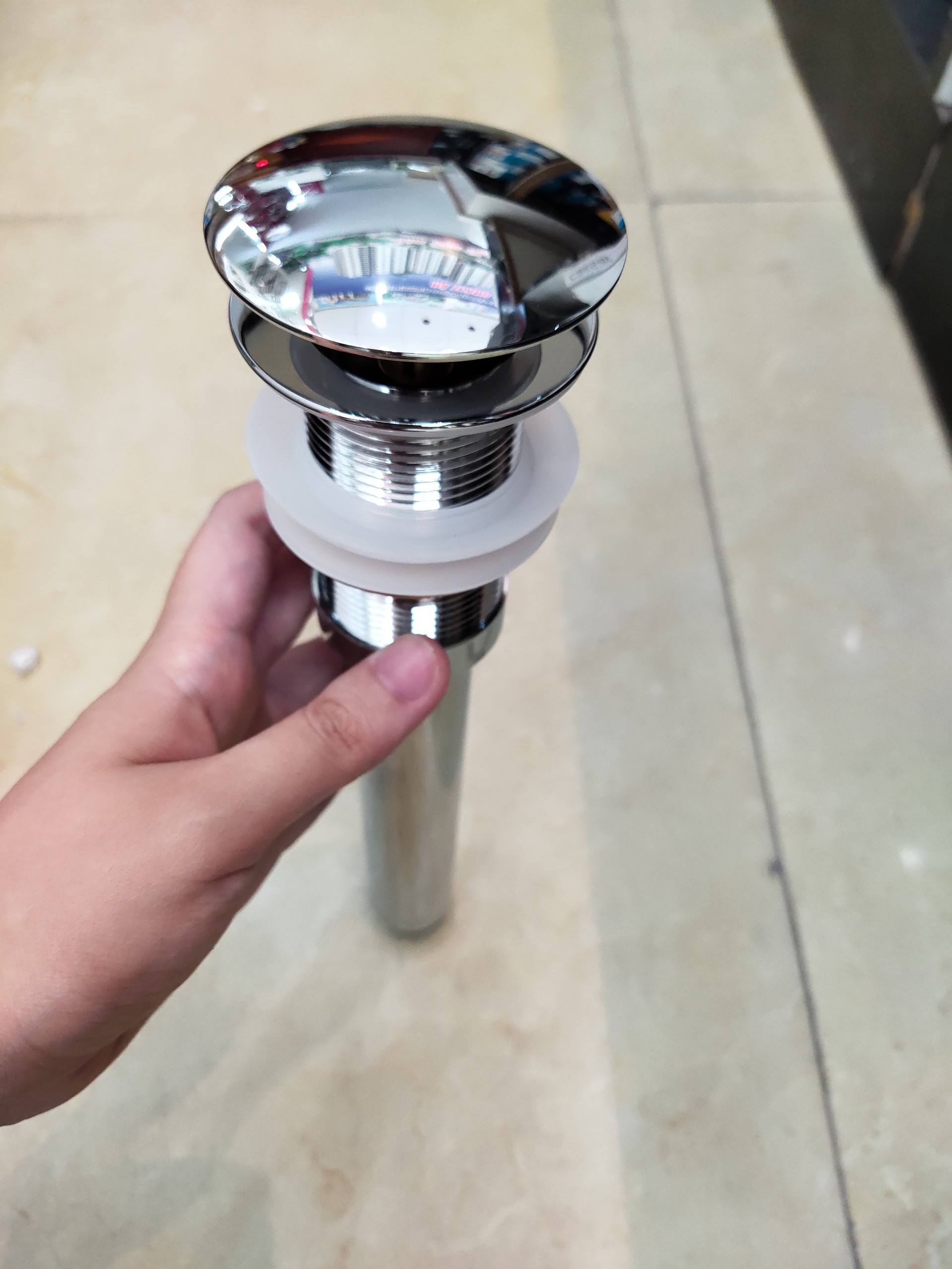 XI PHÔNG NHẤN INOX304 ĐUÔI CHUN CHẬU LAVABO CAO CẤP