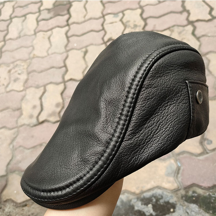 Mũ beret/ Nón nồi nam da dê cao cấp BHY2071