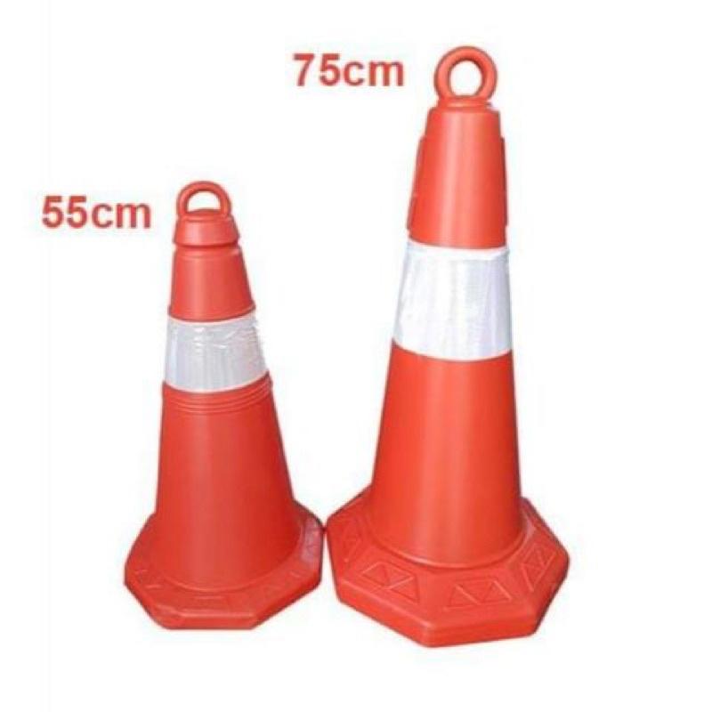 Cọc tiêu nhựa Nhật Quang đỏ phản quang trắng (55cm,75cm)