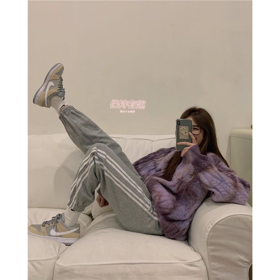 Quần jogger nam nữ 4 sọc Cheapy freesize ống đứng cạp chun màu đen ghi dài phom rộng thể thao hàn quốc