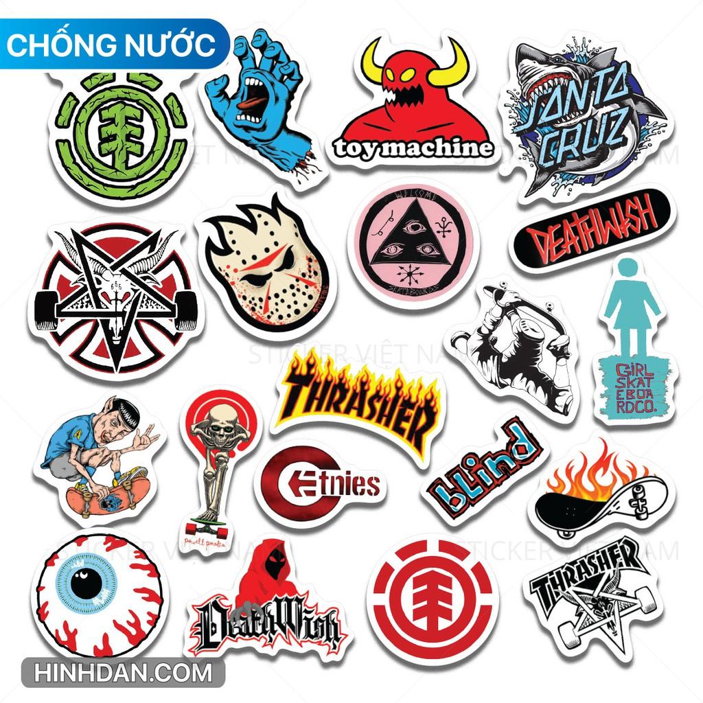 Sticker Ván Trượt Skateboard - Chống Nước Dán Trang Trí Nón Bảo Hiểm, Đàn Guitar, Laptop, Vali, Sổ Tay