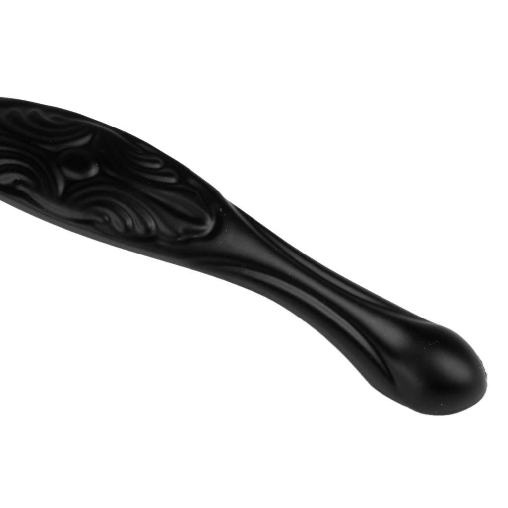 12.3 x 1.7cm Cabinet Door Drawer Bin Handle Pull Knob Hardware Black