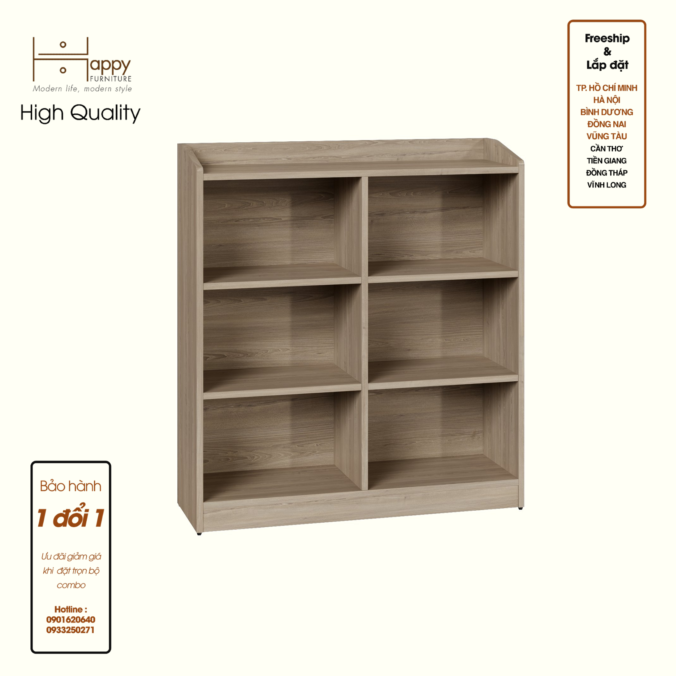 [Happy Home Furniture] WINNI, Kệ lưu trữ 6 ngăn , 90cm x 28cm x 98cm ( DxRxC), KSA_049