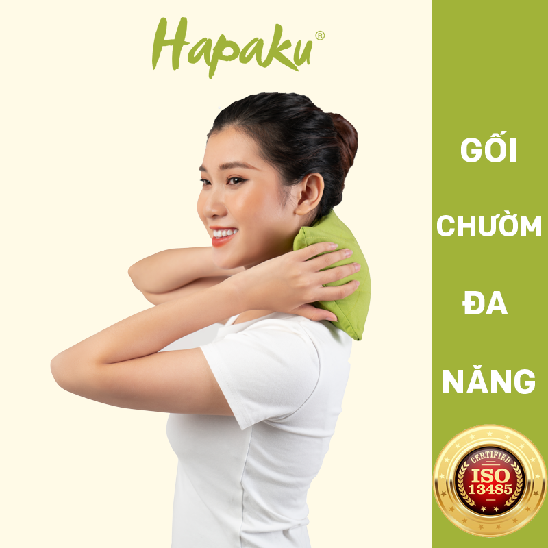 Gối chườm nóng thảo dược đa năng cho vùng cổ, lưng bụng, đầu gối, giảm nhức mỏi, thư giãn, gối ngủ ngon dùng lò vi sóng làm nóng - Hapaku