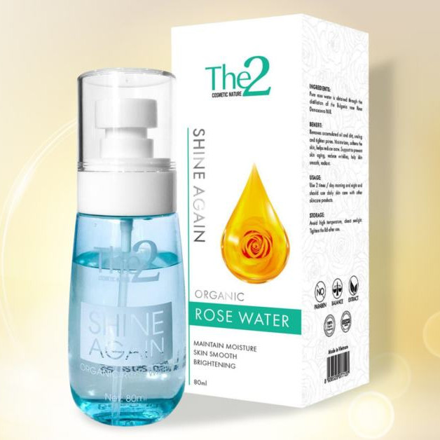 Nước Hoa Hồng The2 - Organic Rose Water Dưỡng Ẩm Mềm Da Chống Lão Hóa Ngăn Ngừa Mụn (80ml)