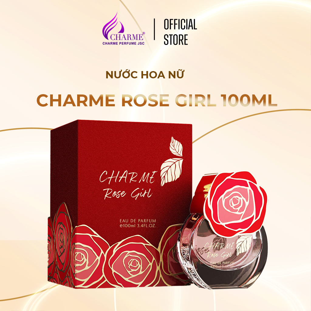 Nước hoa nữ cao cấp, Charme Rose Girl, hương hoa hồng, thanh mát, ngọt ngào, đầy quyến rũ, 100ml