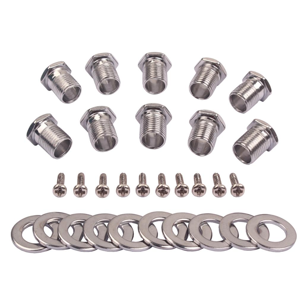 Sunnimix 10 Bộ Lục Giác Ren Bushing Ferrules Cho Hộp Đàn Guitar Chỉnh PEG Bắt Sóng Máy Đầu DIY