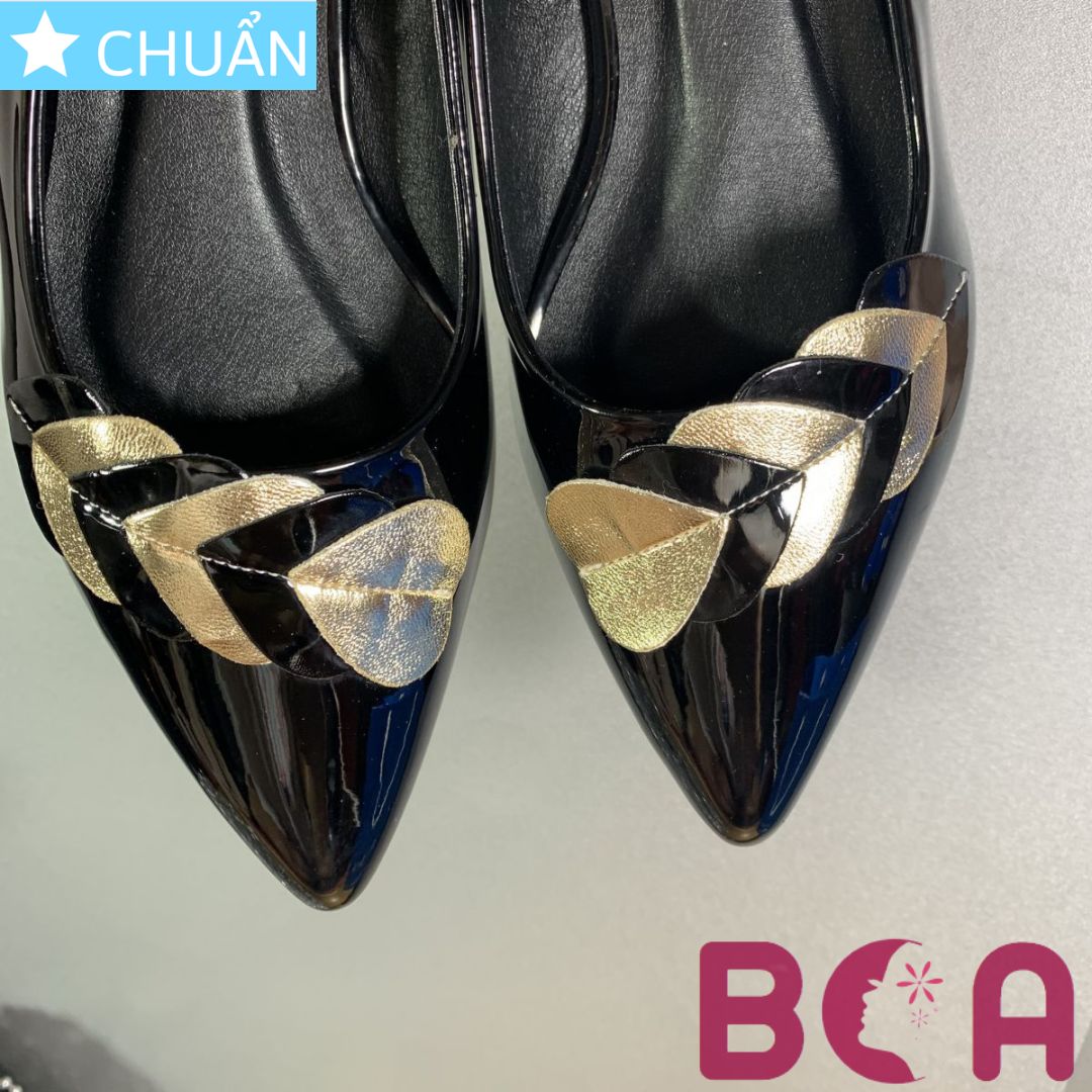 Giày cao gót nữ 2p RO300 ROSATA tại BCASHOP kiểu dáng công sở nổi bật với những trái tim vàng đính xen kẽ - màu đen