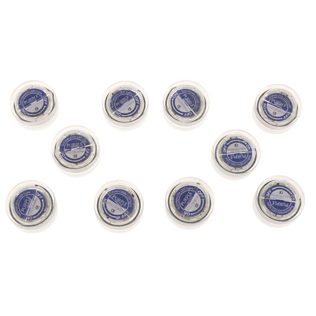 10 Pieces Waterproof Submersible LED Tea Lights Underwater Light Warm White