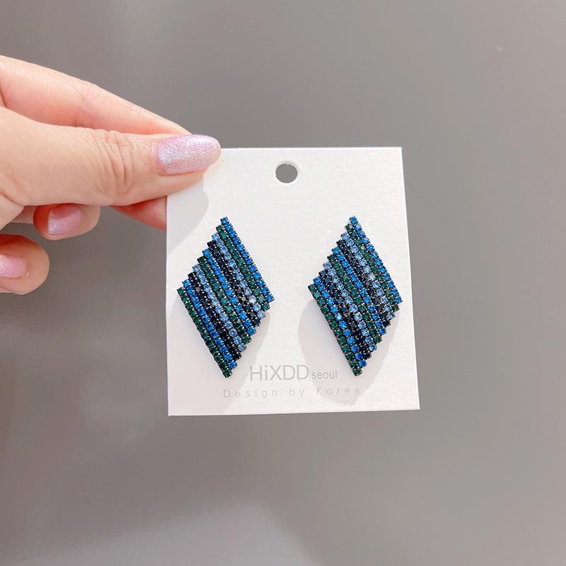 Bông Tai Dài Bạc S925 MS Jewelry Đính Đá CZ Xanh Da Trời