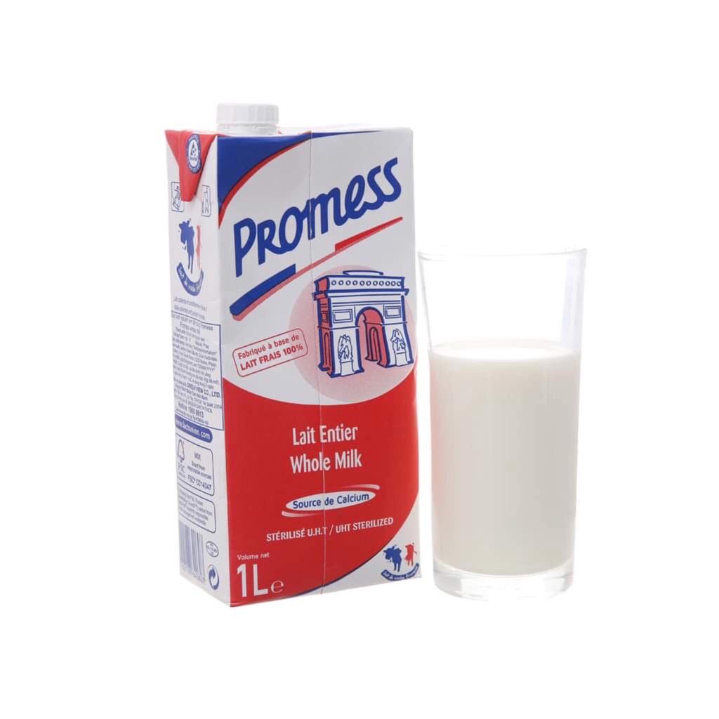 Thùng Sữa Promess Nguyên Kem 1L - Nhập Khẩu Pháp