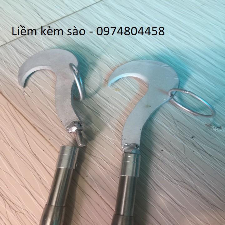 Móc liềm sào inox để cắt cành cây trên cao