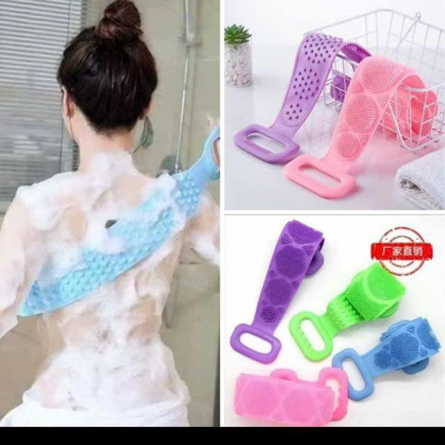 ĐAI TẮM CỌ CHÀ LƯNG SILICON 2 MẶT - Dây Cọ Lưng Bằng Silicon Gai 2 Mặt Chức Năng Chà Và Massage Cơ Thể Khi Tắm  Bông Tắm Nhà Tắm