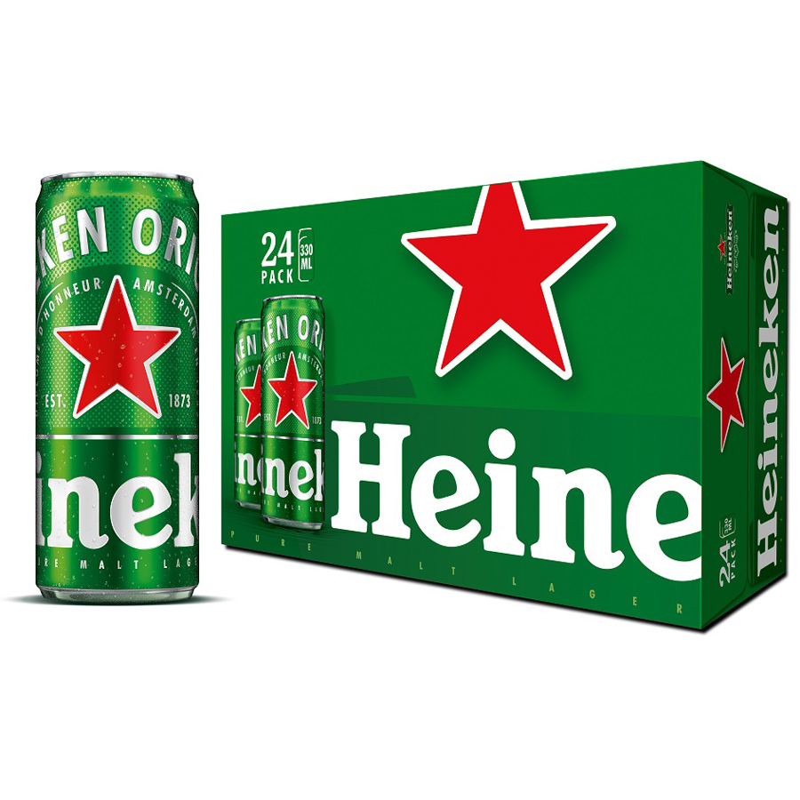 Hình ảnh Thùng 24 lon bia Heineken (330ml / Lon)