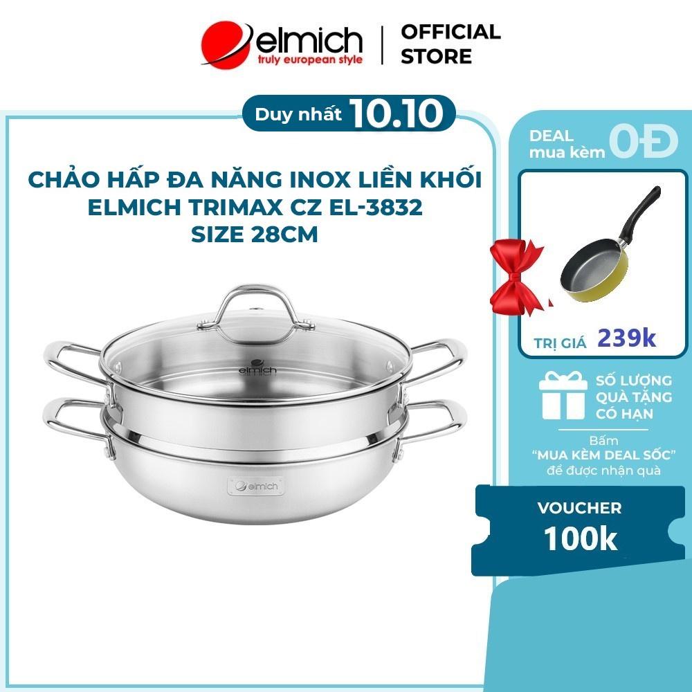 Chảo hấp đa năng inox liền khối Elmich Trimax CZ EL-3832 size 28cm