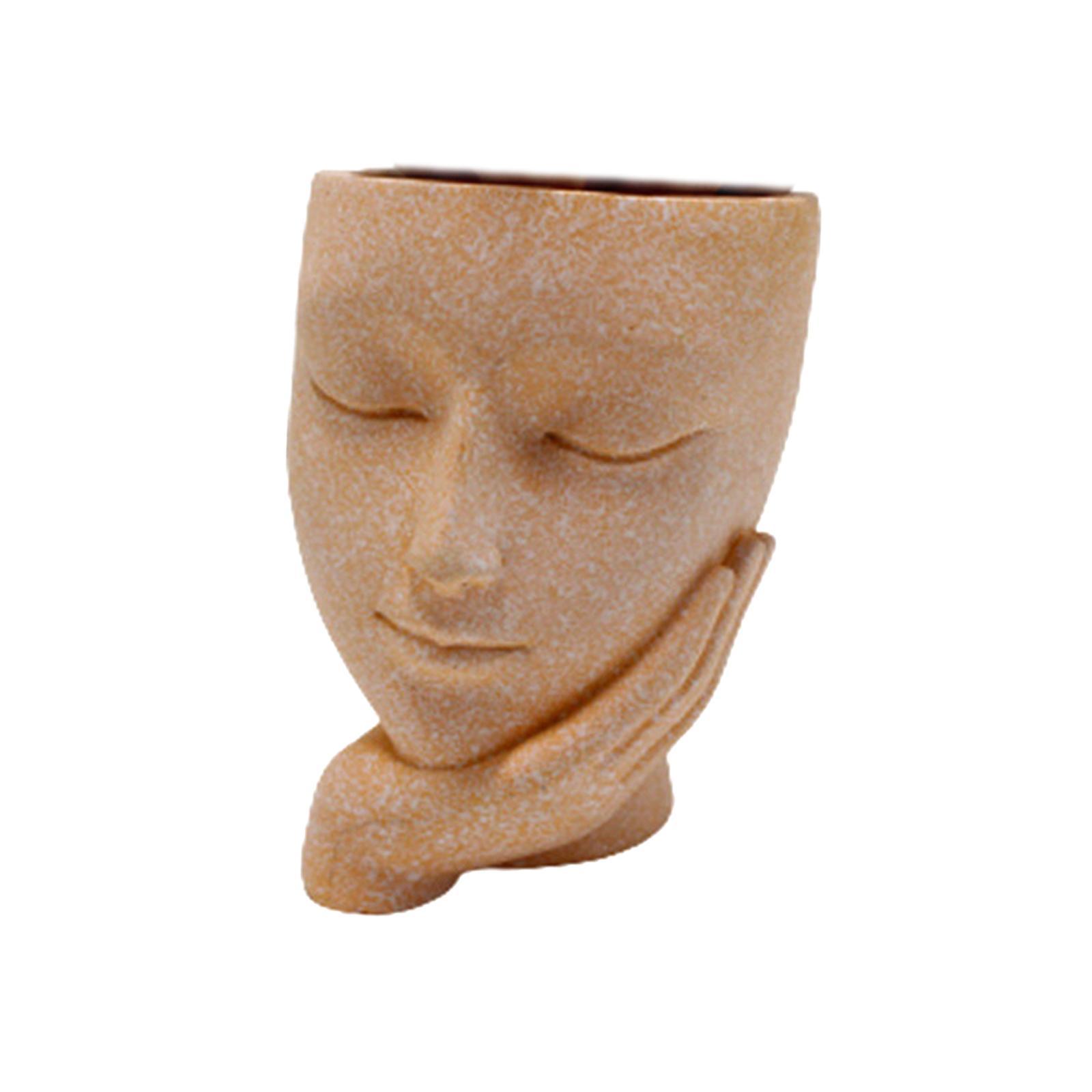 Flower Vase Decor Outdoor Indoor Face Head Planter for Office Hotel Nursery
