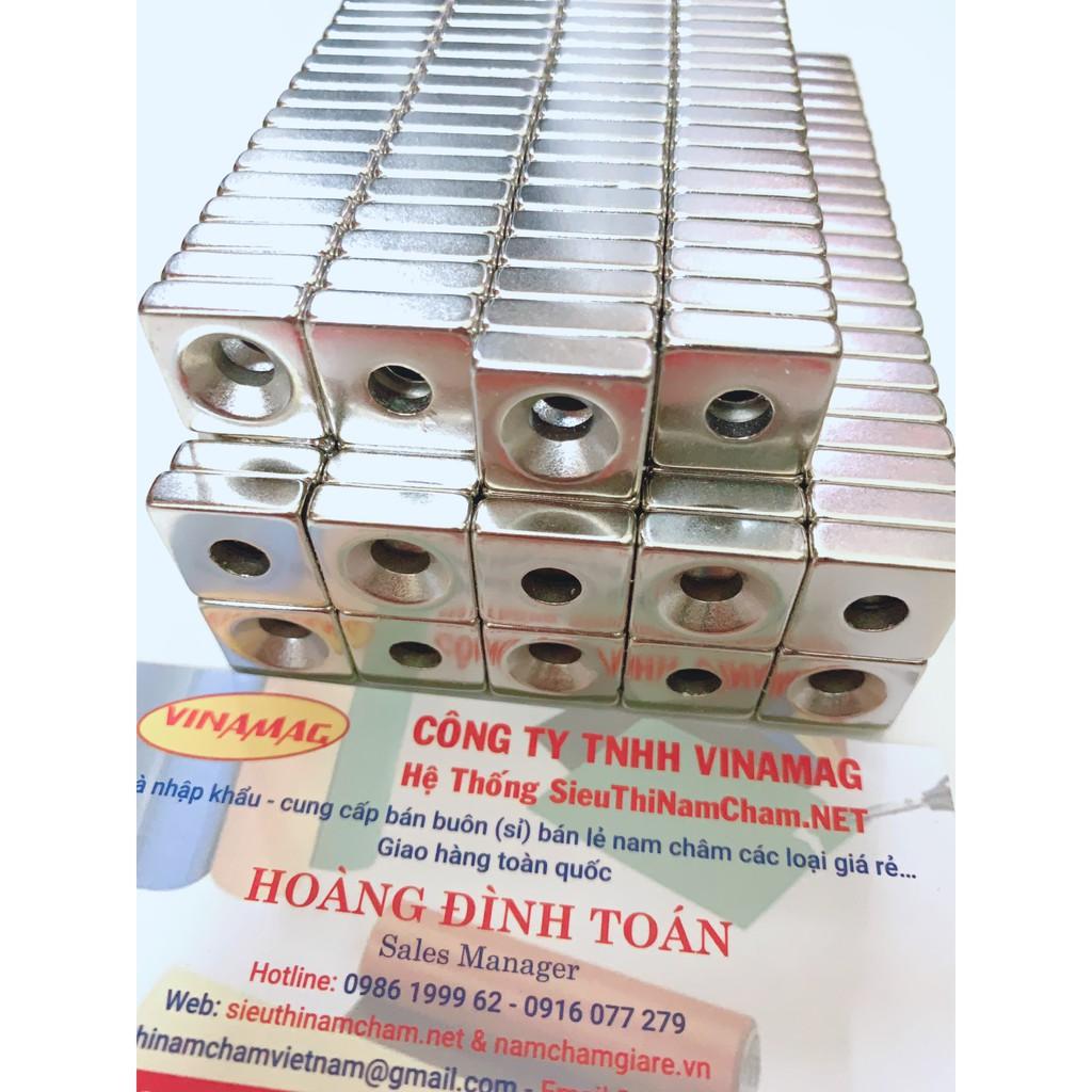 Nam châm lỗ vít 15x15x5 lỗ vát 6mm