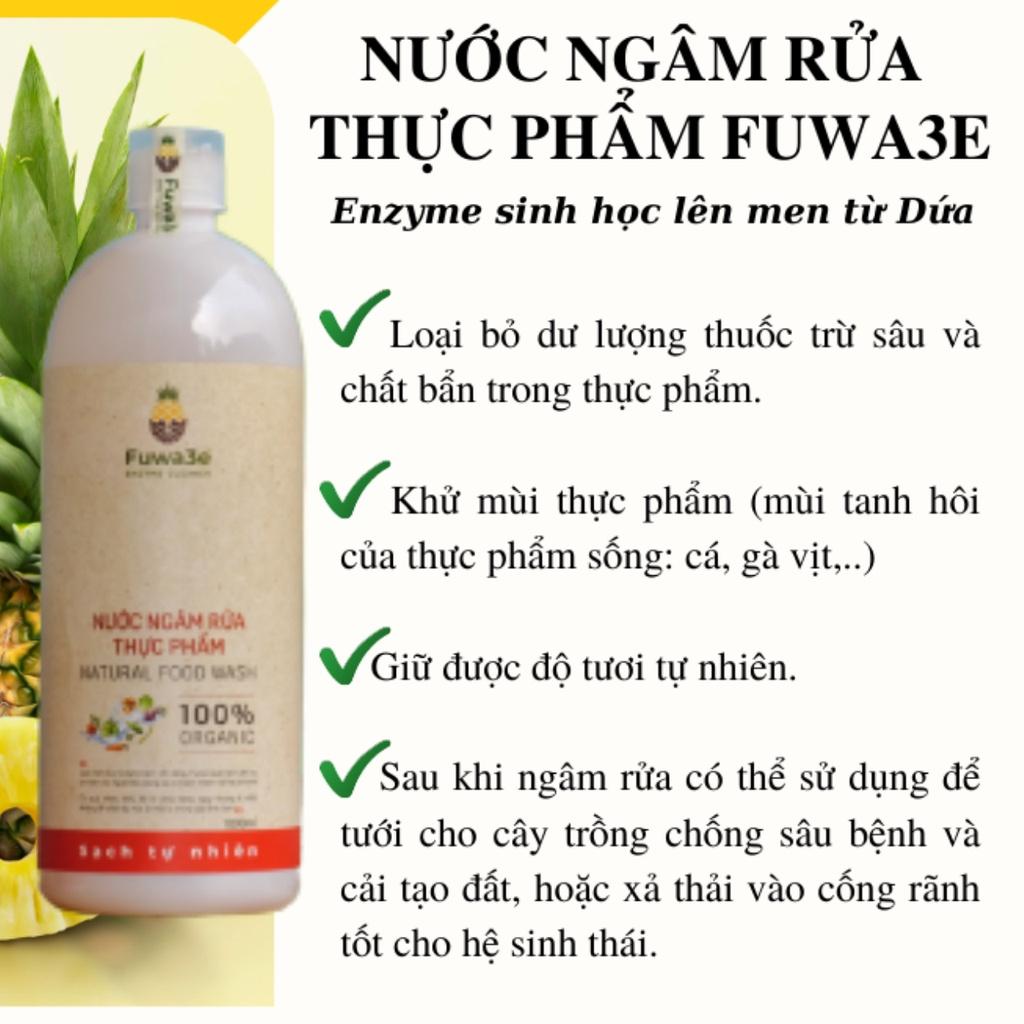 Nước Ngâm Rửa Thực Phẩm FUWA 3E 1000ML, Enzyme Sinh Học, Loại Bỏ Hóa Chất Trên Rau, Quả, Khử Mùi Tanh , Sạch Thực Phẩm