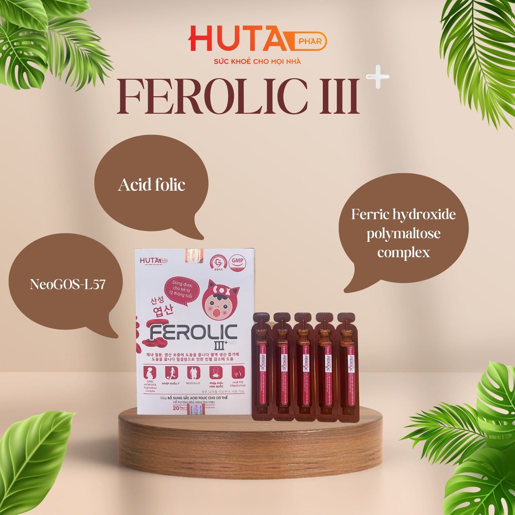 Ferolic III bổ sung sắt, acid Folic cho cơ thể.