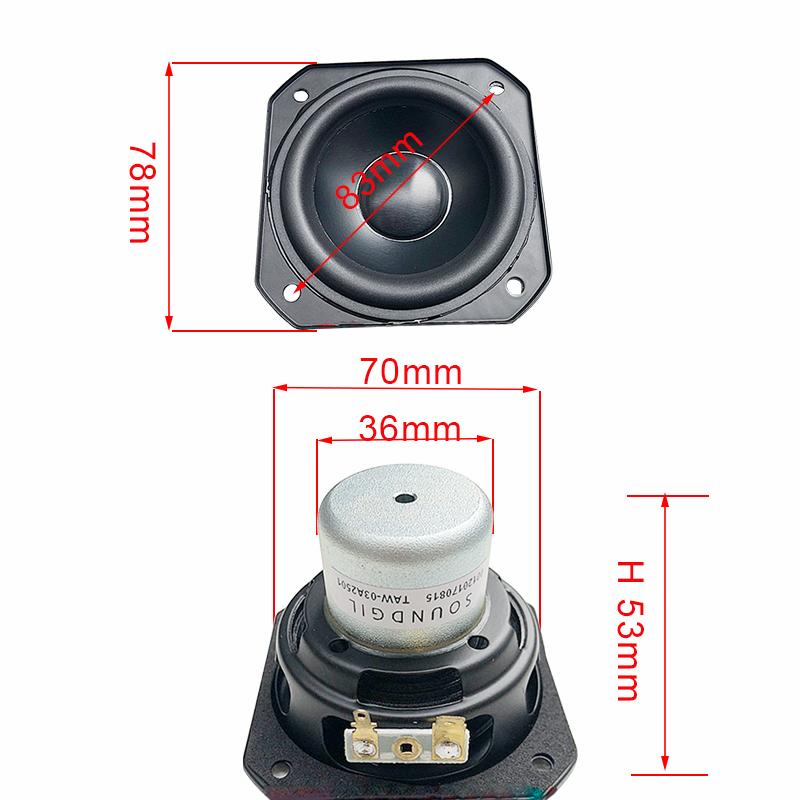 Loa toàn bộ phạm vi đầy đủ 3 inch 8ohm loa tần số đầy đủ Neodymium Long Stroke Loa Nhà hát Nhà DIY 2PCS Color: 2pcs