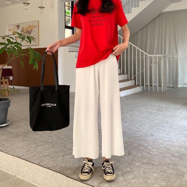 Quần ống rộng len tăm siêu hot PHONG CÁCH
